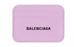 Balenciaga Grain Calfskin Card Holder Mini Women"s Light Purple