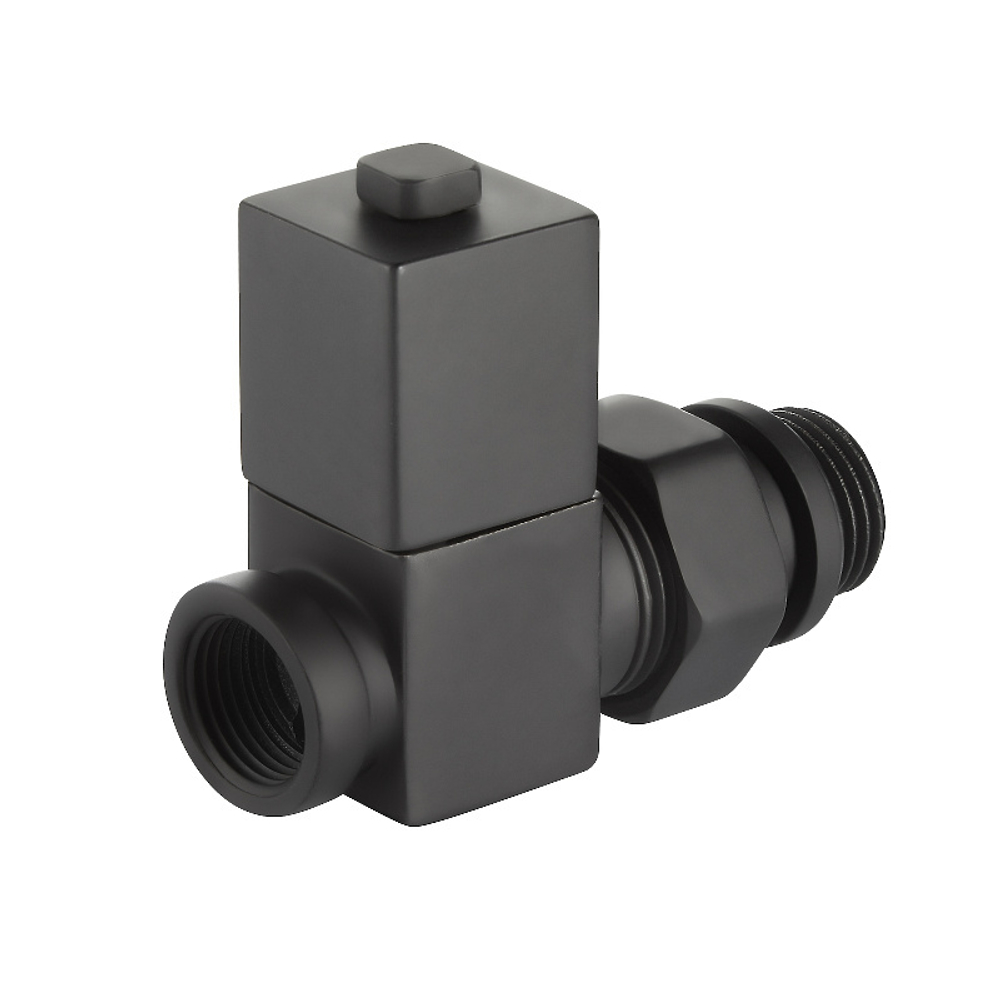 Набор дизайн-вентилей Royal Thermo CUBE, прямой (черный) 1/2"