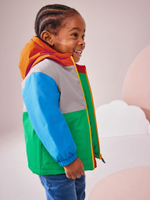 Куртка непромокаемая с капюшоном для мальчика Next Q53-240, Серый, Зеленый, Синий