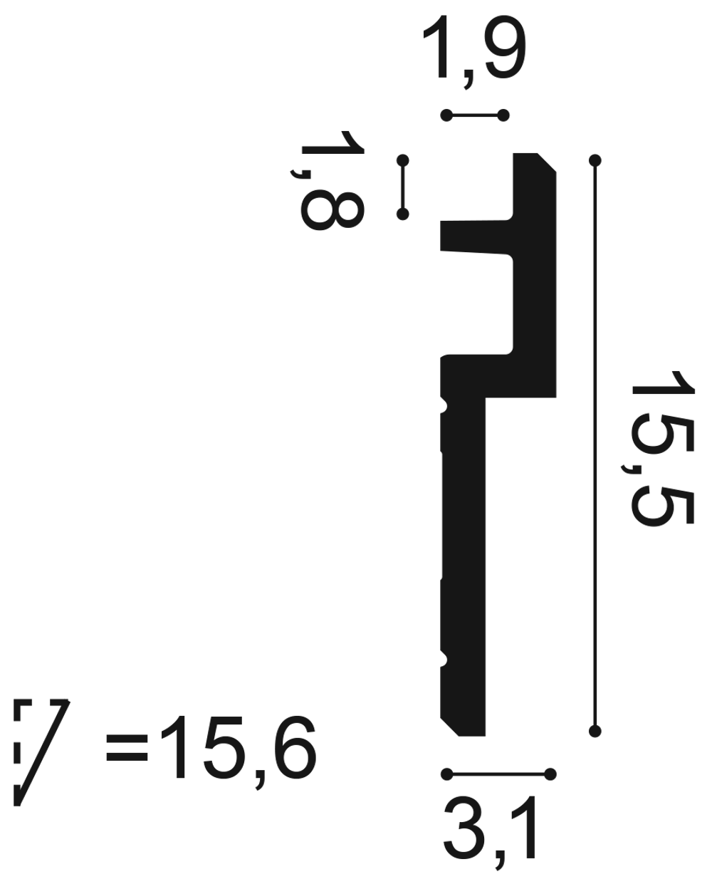 Карниз потолочный C395
