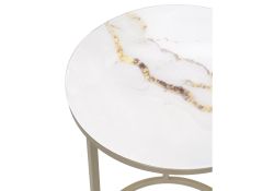 Журнальный столик Иберис 40х56 круглый белый / золото