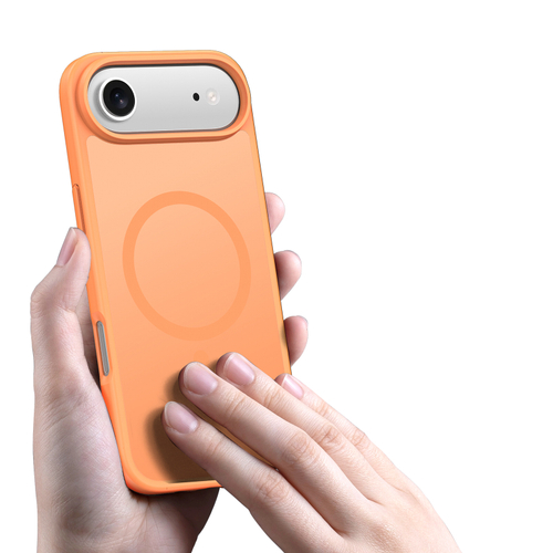 Матовый противоударный чехол оранжевого цвета с MagSafe для iPhone Air, серия Yind Series от Dux Ducis