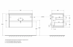 Тумба с раковиной BelBagno KRAFT 90 2C-SO/BB900ETL Cemento Grigio