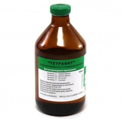 ТЕТРАВИТ Витаминный препарат (A, D3, E, F) для животных, 100 мл