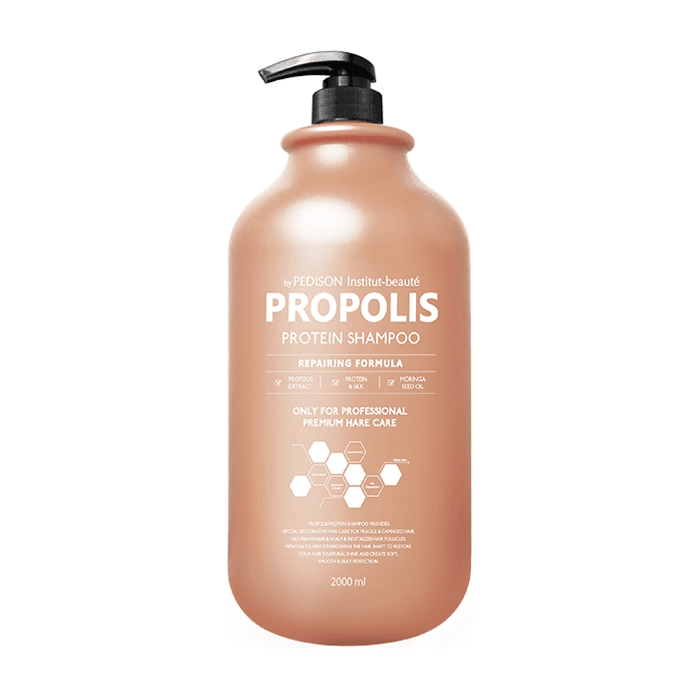 Шампунь с прополисом для хрупких и поврежденных волос - Pedison Institut-beaute Propolis Protein Shampoo, 2000 мл