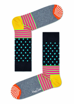 Носки унисекс Stripes And Dots Sock с точками и полосками (Размер: 25) (Цвет: разноцветный)