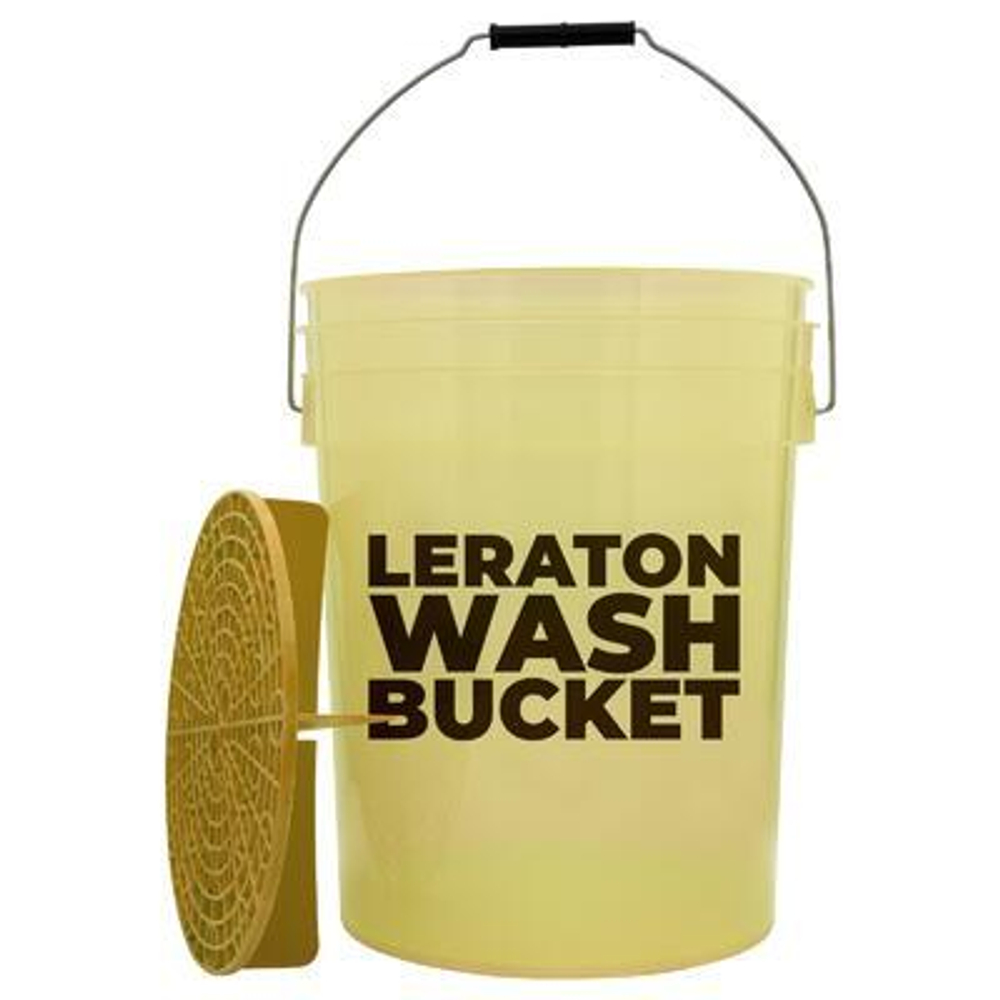 LERATON DETAILING BUCKET WBY Прозрачное ведро для мойки автомобилей с сепаратором (желтое) 20л