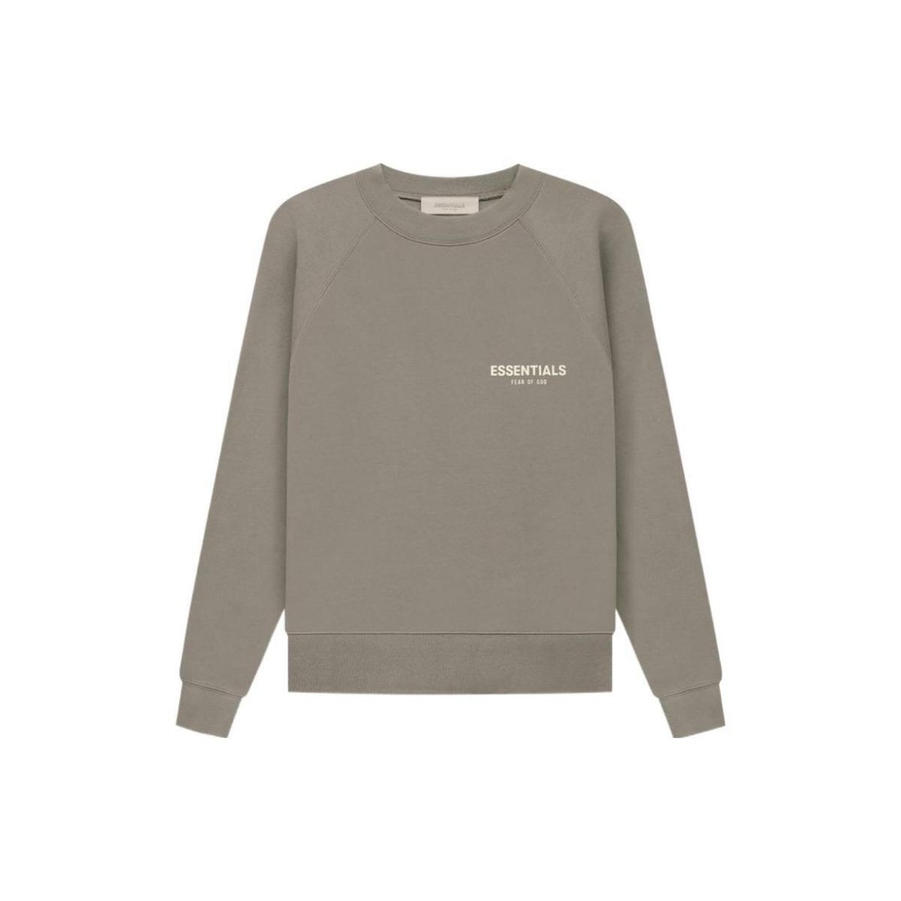 Толстовка Fear of God Essentials SS22 Crewneck Desert Taupe Logo, FOG-SS22-266