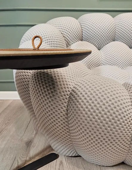 Приставной столик с ручкой 4476, бежевя экокожа