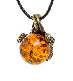 AM-1696 Подвеска «Морская звезда» (латунь, янтарь)