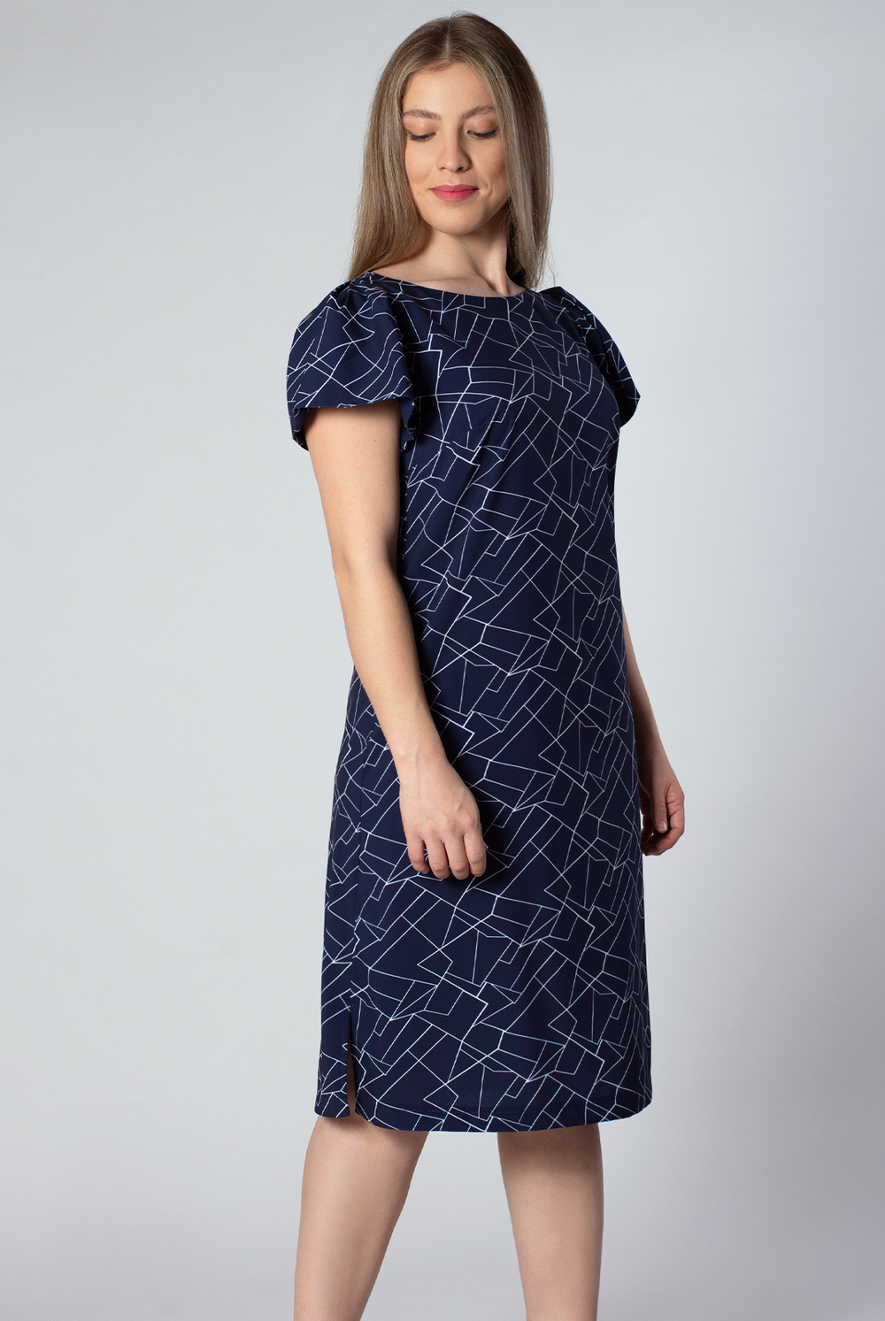 Платье женское 2572ЛПБ, графика #176Грл052572ЛПБ