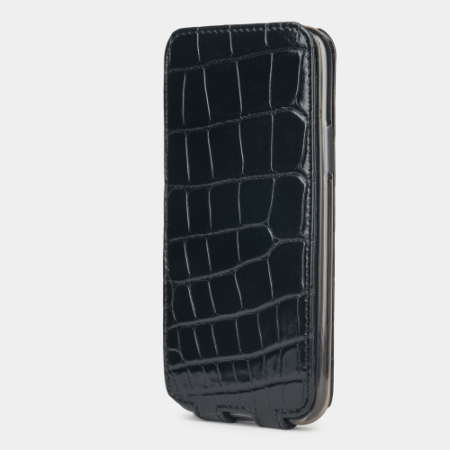 Special order: Чехол для iPhone 11 Pro из натуральной кожи крокодила, цвета черный лак