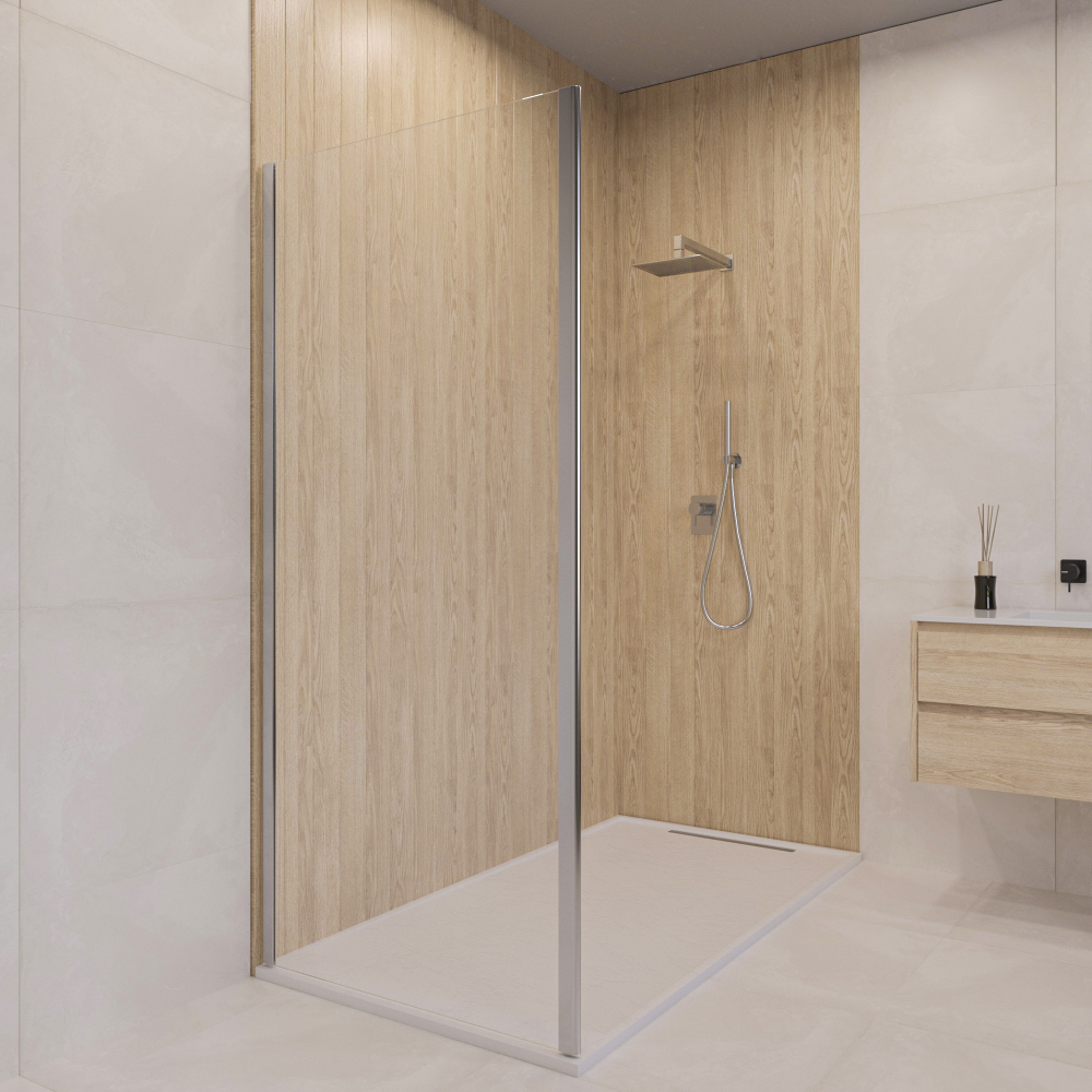 Боковая панель к душевому углу из стекла, универсальная RGW Z-050-5 хром (800)