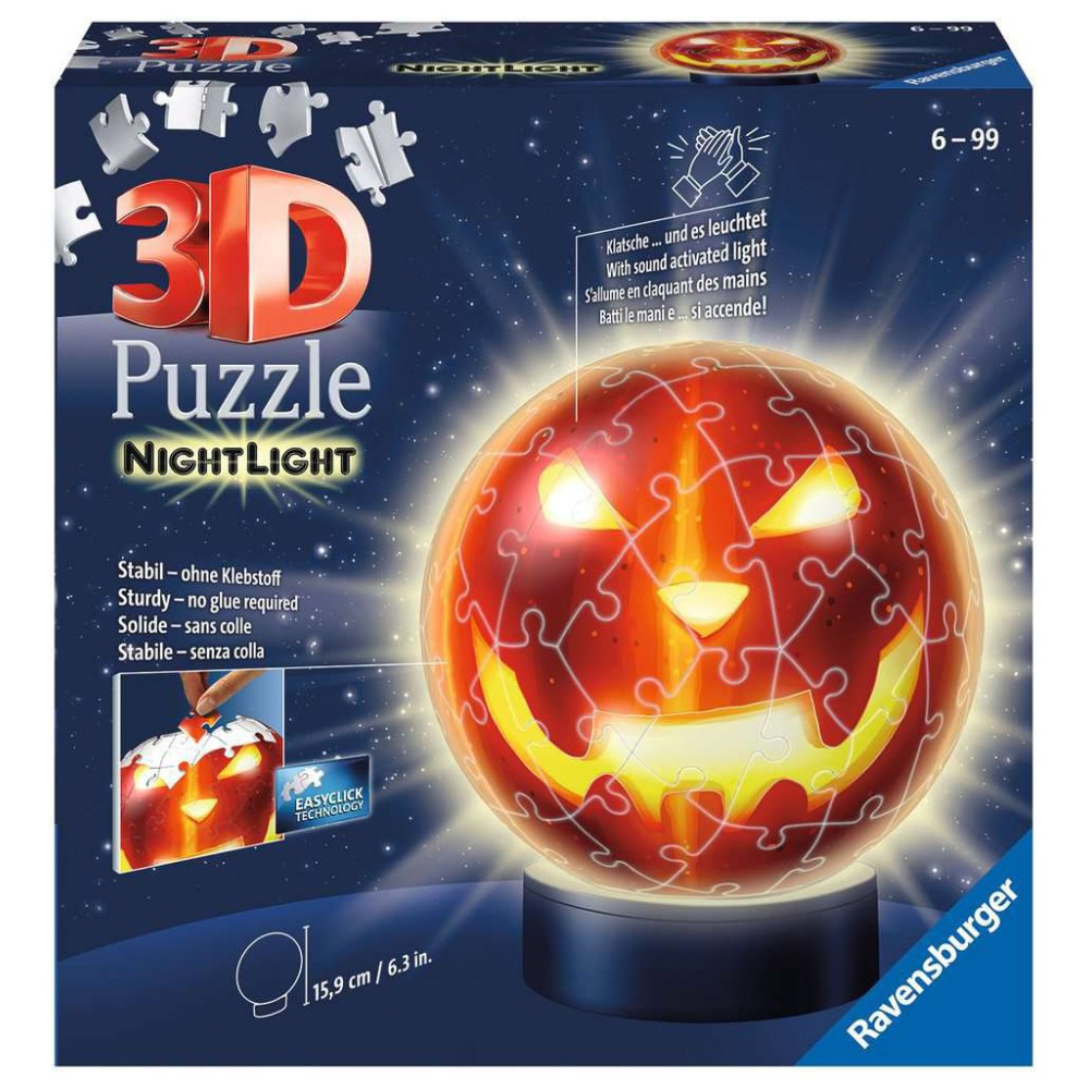 Пазл 3D Ravensburger 112531 Тыква светится в темноте 72 элемента 112531 — фото 1