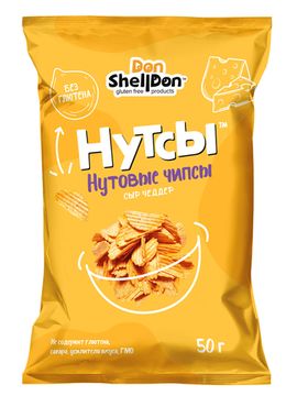 Чипсы нутовые НУТСЫ со вкусом «Сыр Чеддер», 50г. (17 шт. в коробе)