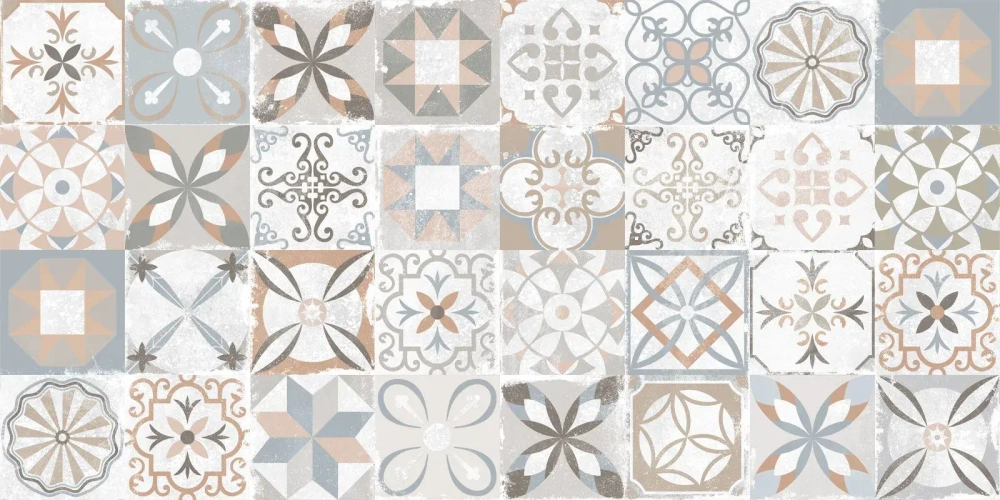 Керамогранит Alma Ceramica GFU60120BTP14R Beton PRO 60x120 микс глазурованный матовый / противоскользящий / карвинг пэчворк / с орнаментом