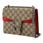 GUCCI Dionysus Canvas With Suede Chain Bag, Crossbody Bag, Shoulder Bag Women"s Ebony & Red