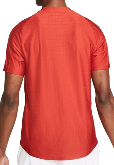 Мужское теннисное поло Nike Court Dri-Fit Advantage Polo M - cinnabar/cinnabar/white