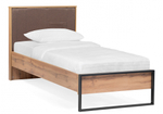 Кровать Woodville Iris 90х200 металл дуб вотан, черный муар