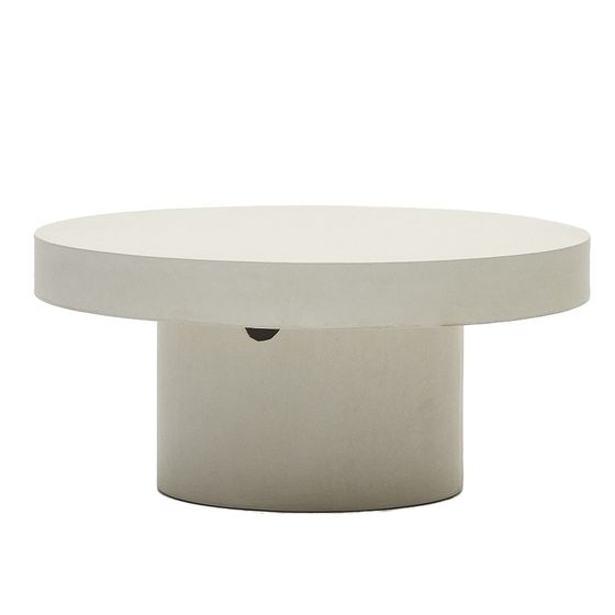 Журнальный столик Aiguablava, Ø90 см, белый цемент | La Forma | Испания