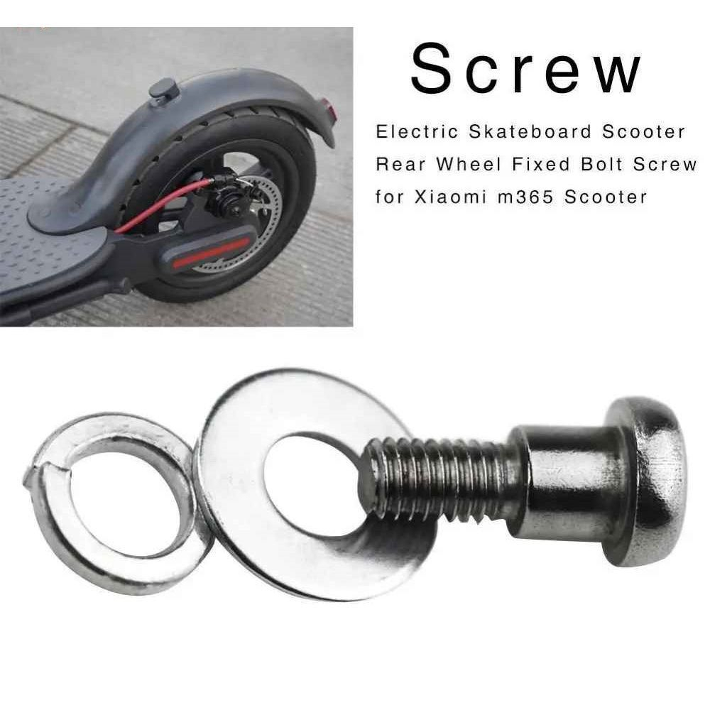 Болты заднего колеса Xiaomi M365. Комплект: 2 болта, 2 шайбы и 2 гроверные шайбы.