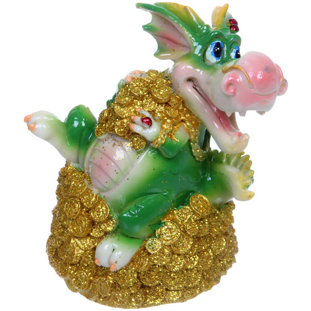 Фигурка «Дракоша на денежной горе» 10*9*7 см, микс