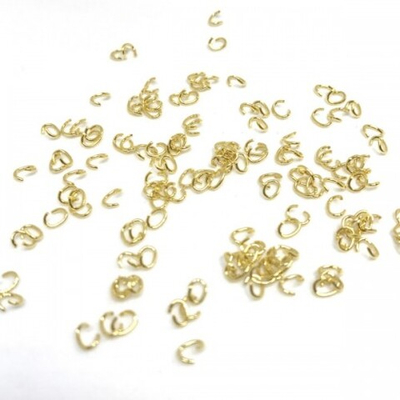 1951-з Соединительное колечко 3мм тонкое овальное, позолота (10шт)