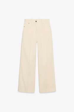 ZARA ДЖИНСЫ LOOSE С ВЫСОКОЙ ПОСАДКОЙ — ZW COLLECTION, ЖЕЛТЫЙ