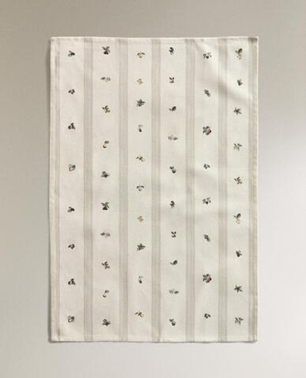 ZARA HOME НАБОР КУХОННЫХ ПОЛОТЕНЕЦ С ПРИНТОМ (НАБОР ИЗ 2 ШТ.), ЗЕЛЕНЫЙ