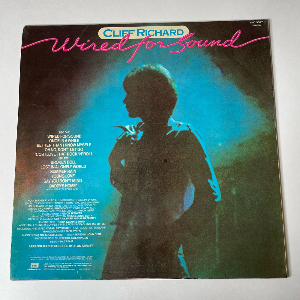 Винтажная виниловая пластинка LP Cliff Richard Wired For Sound (Индия 1981)