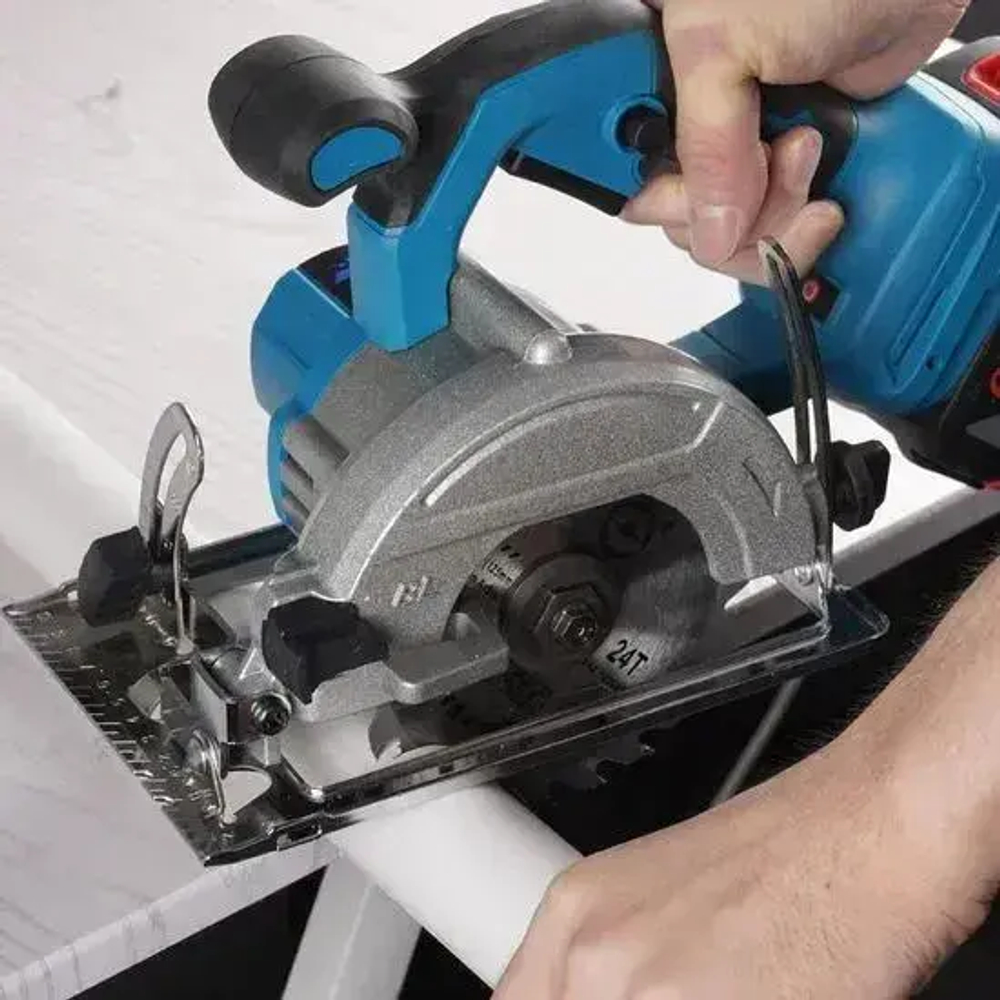 OKALEE 5-дюймовая бесщеточная портативная циркулярная пила мощностью 3500 Вт - 2 АКБ 3.0Ач