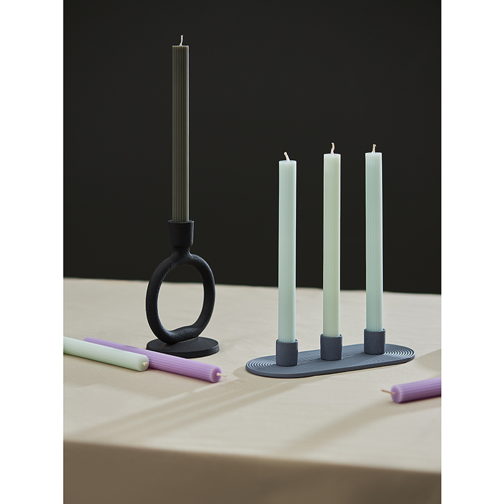 Набор из двух свечей цвета шалфея из коллекции edge, 24,5 см