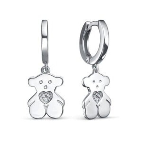 Серьги из серебра с фианитами