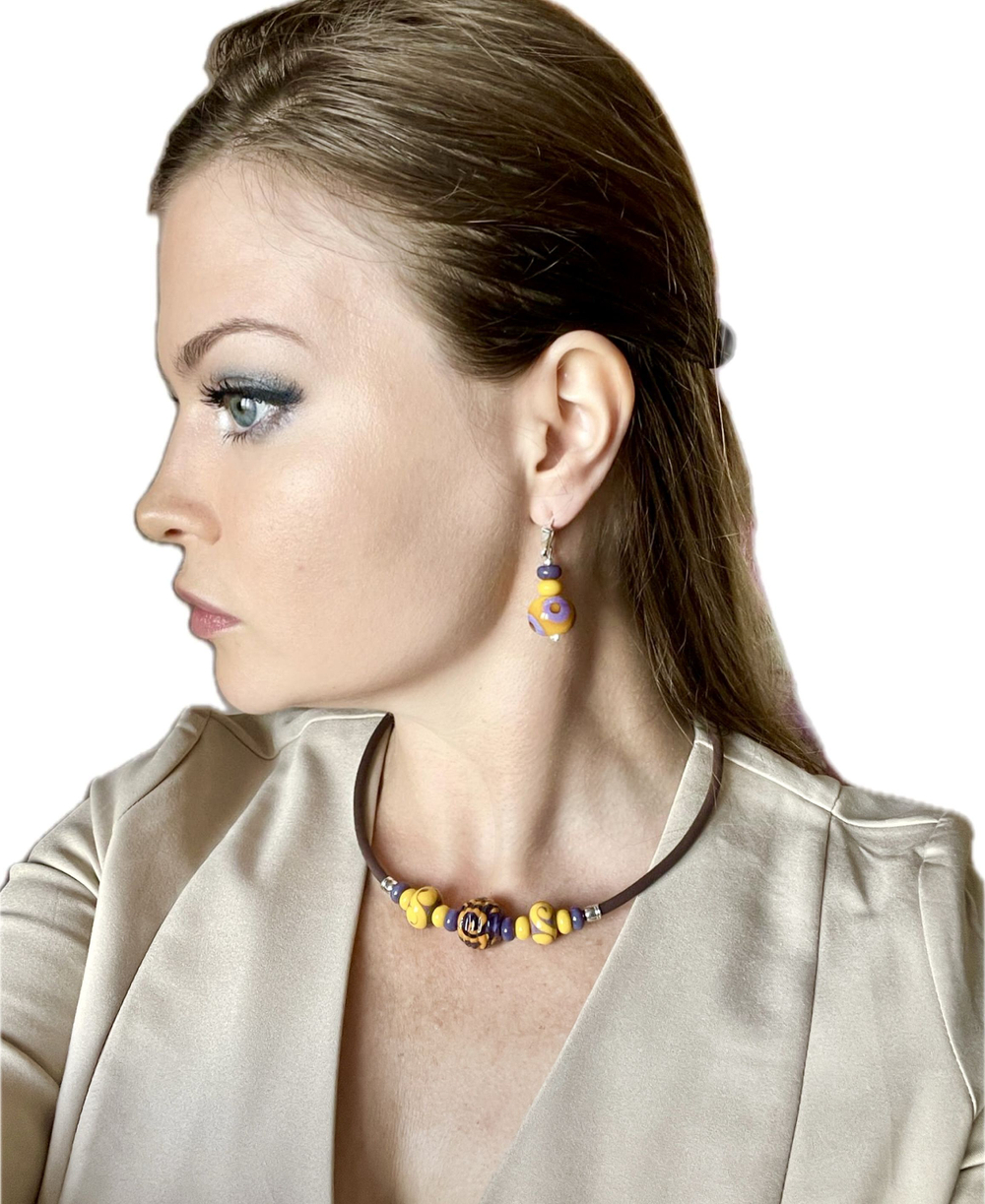 Комплект украшений из муранского стекла