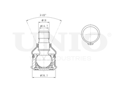 Опора шаровая передняя нижняя UNIO SSP-20015
