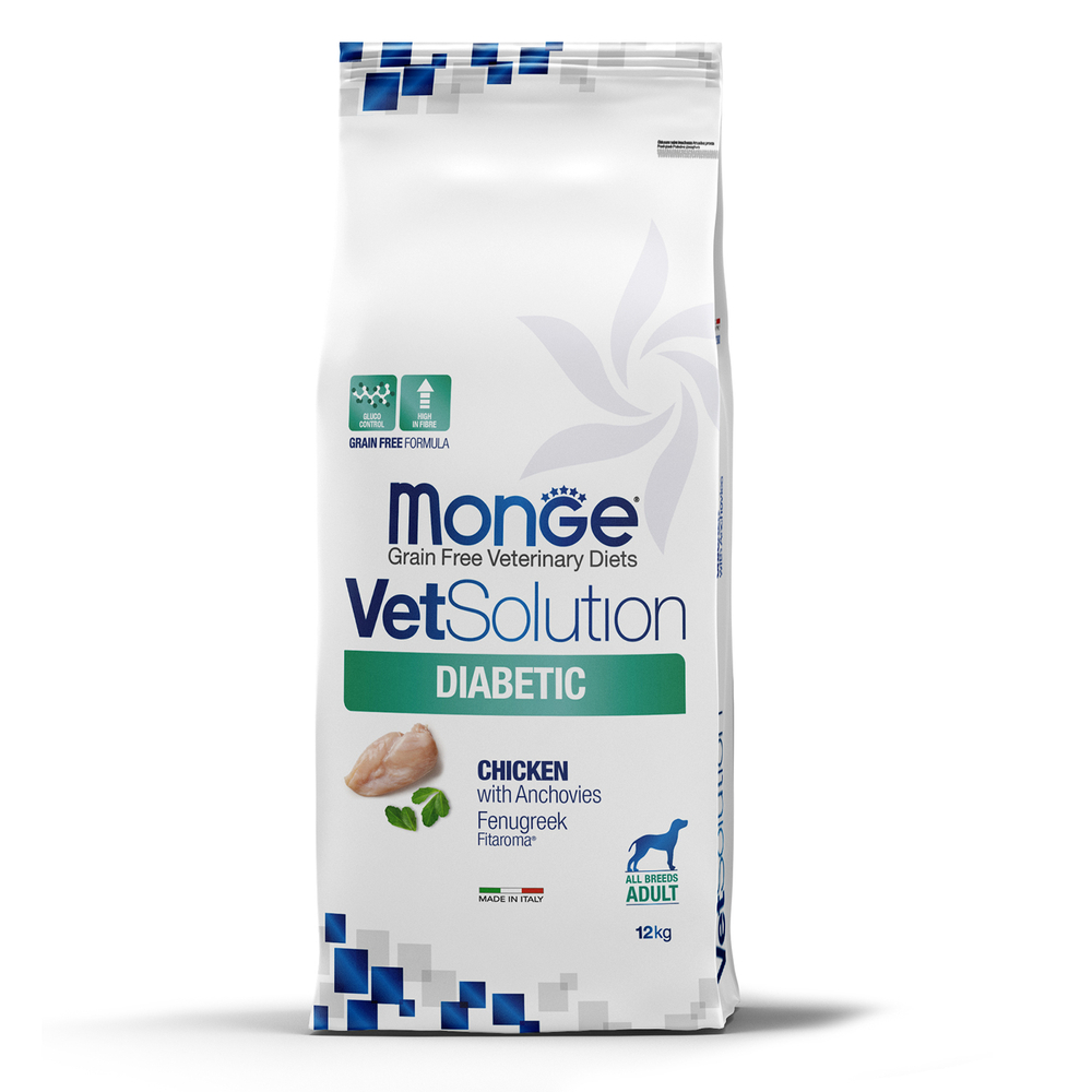 Корм для собак диетический Monge VetSolution Dog Diabetic Диабетик при сахарном диабете 12 кг