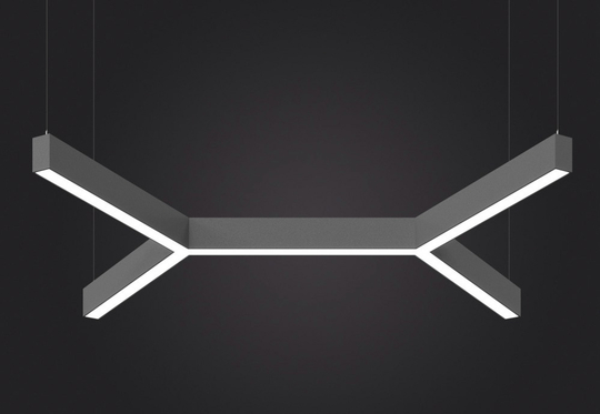 Подвесной LED светильник LP85-TRIOLA-DUO-700 100Вт (сегмент 728 мм) 5000К 9200Лм серый 1543х1311х80мм DARKLUM