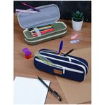 Пенал мягкий прямоугольный 2 отделения 220х80х50 Berlingo Classic blue, ткань