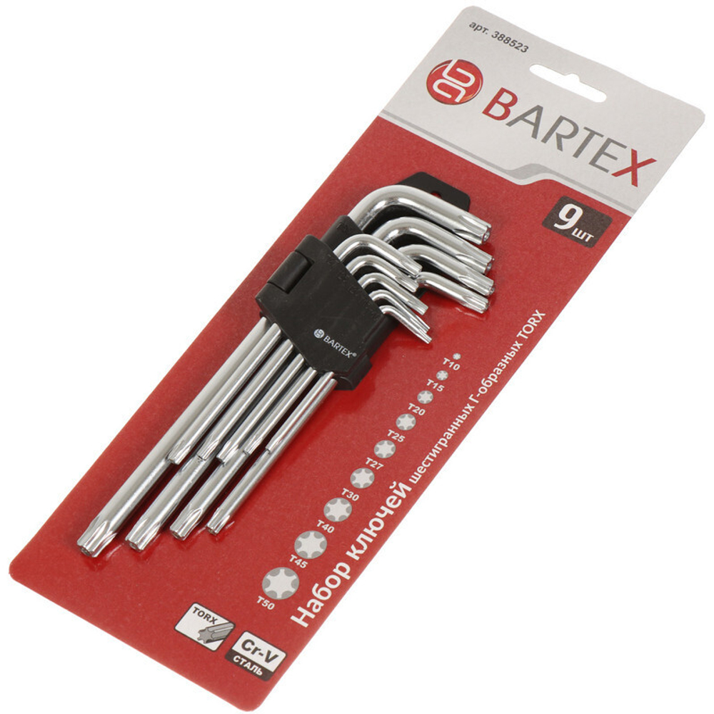 Ключ шестигран, 9 пр, Bartex, Г-образный, TORХ, AI-2904003, шт