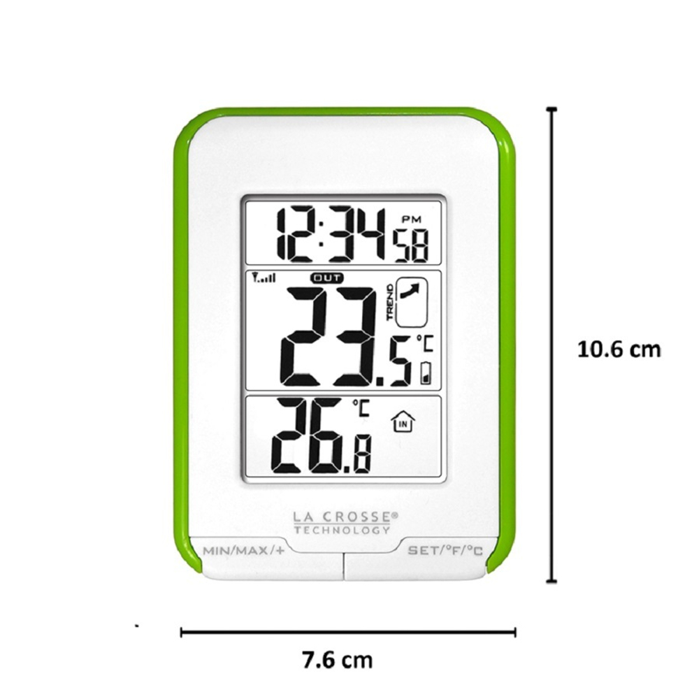 Термометр LA CROSSE WS6810 с наружным датчиком, зеленый