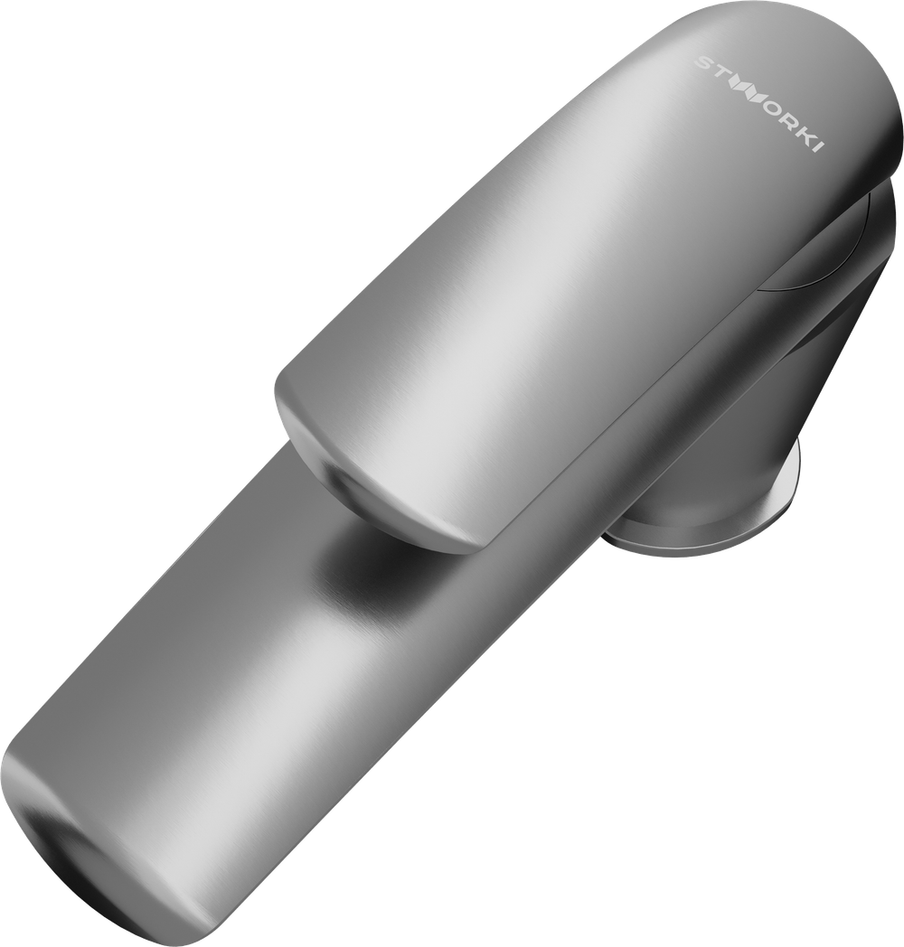 Смеситель для раковины STWORKI Гётеборг S03010GB + донный клапан SW-001GB вороненая сталь