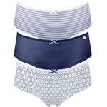 Набор из 3 сине-белых трусиков-шортиков Alice (Размер: M) (Цвет: синий с белым)