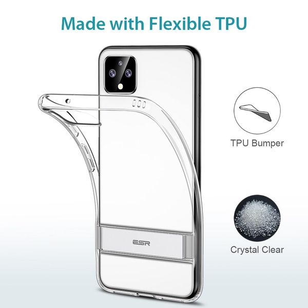 Противоударный чехол с подставкой ESR Metal Kickstand Case для Google Pixel 4 (Clear)