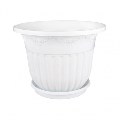 Горшок Лозанна 40л белый Альтернатива