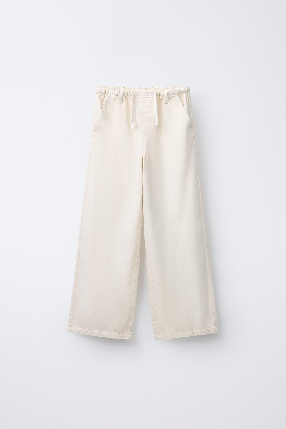 ZARA БРЮКИ WIDE LEG, ВАНИЛЬНЫЙ