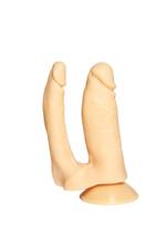 Фаллоимитатор с присоской двойной 14 см, 12 см (Цвет: телесный)