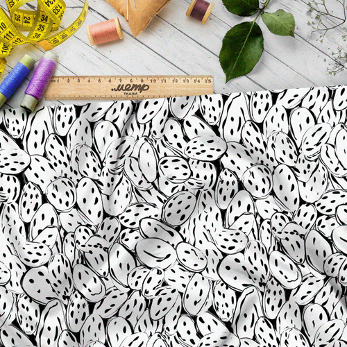 Ткань премиум шелк искусственный Армани черно-белый марш