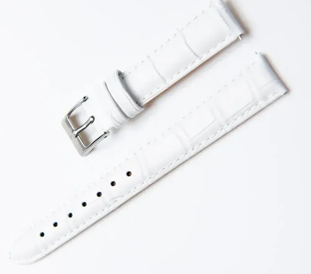 Ремешок для часов Nagata Leather 22мм, белый с тиснением