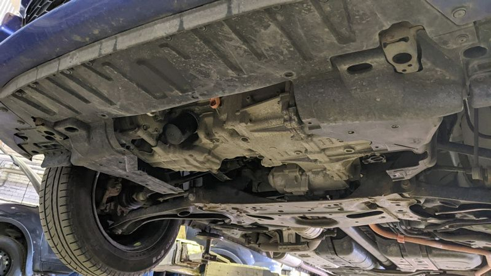 Защита картера двигателя, КПП (2 мм, сталь) для Honda Fit 2013-2017 (V = 1.5 CVT FWD), Honda Fit 2018- (V = 1.5 AT 4WD) Sheriff.09.5182