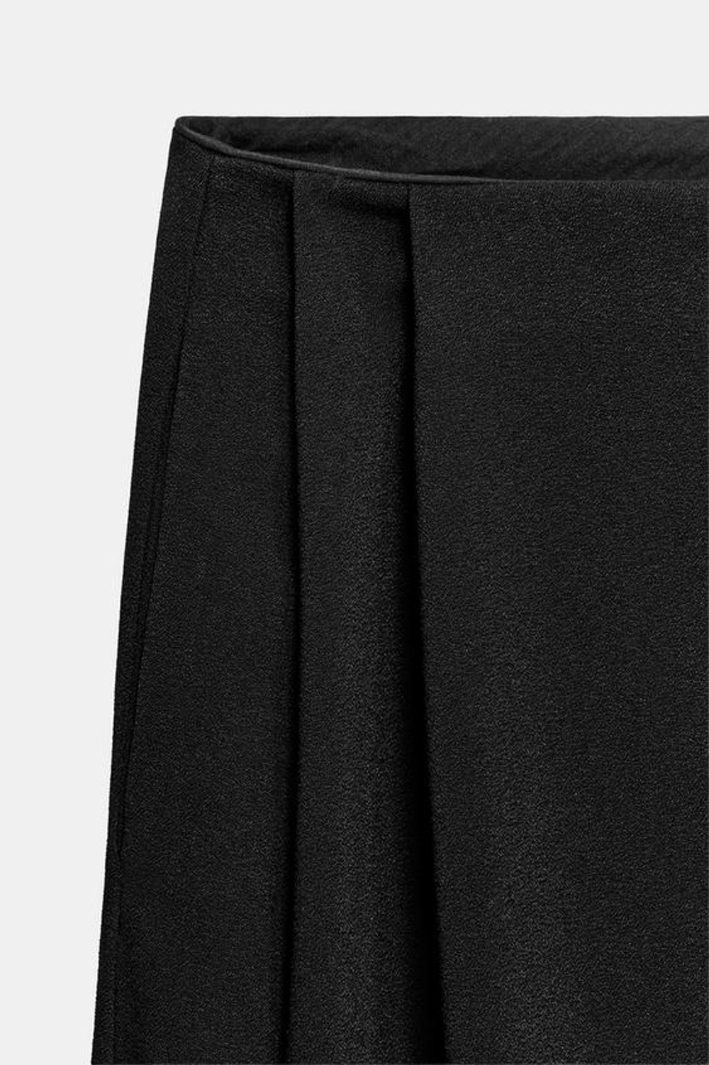 ZARA ШИРОКИЕ БРЮКИ С ЗАЩИПАМИ — ZW COLLECTION, ЧЕРНЫЙ